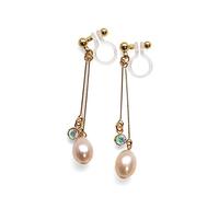 Miyabi Grace - Pendientes de perlas de agua dulce para mujer, color dorado