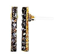 Miyabi Grace Pendientes de poste de plástico de resina de cristal de oro elegantes para mujer, hipoalergénicos para orejas sensibles