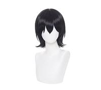 Miyamura Izumi Cosplay peluca Hori-san to Miyamura-kun Horimiya pelo corto negro sintético resistente al calor + gorro de peluca