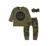 Miyanuby Niños niñas Conjuntos de Ropa Bebé Recién Nacido Niños Niñas Camiseta de Manga Larga Camiseta de Camuflaje Pantalones 2 Piezas Conjunto de Pantalones