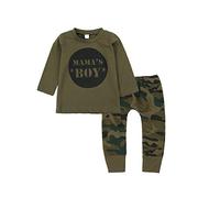 Miyanuby Niños niñas Conjuntos de Ropa Bebé Recién Nacido Niños Niñas Camiseta de Manga Larga Camiseta de Camuflaje Pantalones 2 Piezas Conjunto de Pantalones