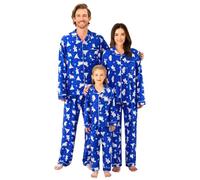 Miyanuby Pijama de Navidad para la familia, conjunto de pijamas de Navidad a juego, pijamas de Navidad con botones, ropa de dormir para mujeres, hombres, adultos y niños, L