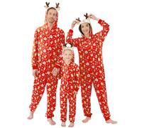 Miyanuby - Pijamas de Navidad a juego para la familia, con capucha, ropa de dormir y descanso para adultos/niños, 4-5 años