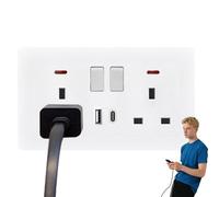 Miyanvuo Enchufes de Pared, Enchufe Eléctrico de Pared, Adaptador Doble con 2 Puertos USB Cargador para Hogar Dormitorio Baño Cocina Exterior