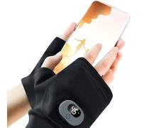 Miyanvuo Guantes Calefactables - Guantes Sin Dedos con Pantalla Digital de 3 Niveles,Manoplas Eléctricas para Clima Frío,para Invierno, Camping, Ciclismo, Exteriores, Senderismo, Esquí