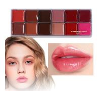 Miyanvuo Paleta de Labios Colorida | 12 Tonos Duraderos Mate Intenso - Set de Brillo Labial Compacto de Larga Duración para Regalo a Esposa Hija o Madre