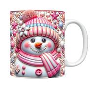 Miyanvuo Taza de Muñeco de Nieve | Tazas De Cerámica 3D Navideñas,Vajilla con Diseño 3D de Muñeco de Nieve con Asa para Té Chocolate Bebidas Mujeres Niñas Fiestas Cumpleaños
