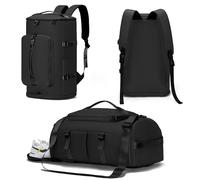 MIYCOO Bolsa de gimnasio para hombres y mujeres con compartimento para zapatos, bolsa de lona, mochila de viaje, mochila deportiva, bolsa de fin de semana con bolsillo húmedo, Negro -Estilo 2, 42L
