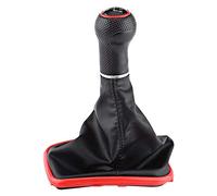 Miyinla Kit de Perillas de Cambio de Marchas 5 Velocidades Perilla de Cambio Manual con Cubierta a Prueba de Polvo Rojo para MK4 1999-2004