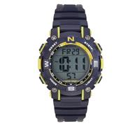 Miykon Reloj deportivo con cronógrafo digital para mujer, superiluminador, cronómetro y temporizador, alarma, hora dual, hora militar de 24 horas, resistente al agua hasta 100 m, 38 mm, Azul marino,
