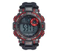 Miykon Reloj deportivo digital con cronógrafo de resina para mujer, Negro/Rojo, 39mm