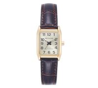 Miykon Relojes clásicos para mujer, reloj de correa negra con números romanos o arábigos, cuarzo japonés, resistente al agua, 22 mm, modelo F2B67, Número arábigo, caja dorada, esfera dorada, Reloj