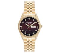 Miykon Relojes de plata y oro para hombre, reloj de vestir para hombre con cristales auténticos y pulsera de acero inoxidable, pulido iónico, manecillas lume, vidrio antiarañazos, cuarzo japonés,