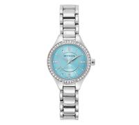 Miykon Relojes de plata y oro para mujer, pequeño y delicado reloj para mujer con cristales auténticos, pulsera de joyería para mujer pulida con iones, vidrio resistente a los arañazos, cuarzo japonés