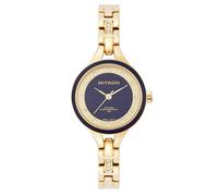 Miykon Relojes de plata y oro para mujer, pequeño y delicado reloj para mujer con cristales auténticos, pulsera de joyería para mujer pulida con iones, vidrio resistente a los arañazos, cuarzo japonés