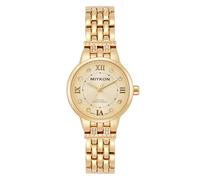 Miykon Relojes de plata y oro para mujer, pequeño y delicado reloj para mujer con cristales auténticos, pulsera de joyería para mujer pulida con iones, vidrio resistente a los arañazos, cuarzo japonés