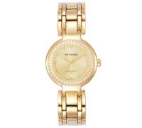 Miykon Relojes de plata y oro para mujer, pequeño y delicado reloj para mujer con cristales auténticos, pulsera de joyería para mujer pulida con iones, vidrio resistente a los arañazos, cuarzo japonés