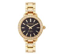 Miykon Relojes de plata y oro para mujer, pequeño y delicado reloj para mujer con cristales auténticos, pulsera de joyería para mujer pulida con iones, vidrio resistente a los arañazos, cuarzo japonés