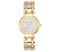 Miykon Relojes de plata y oro para mujer, pequeño y delicado reloj para mujer con cristales auténticos, pulsera de joyería para mujer pulida con iones, vidrio resistente a los arañazos, cuarzo japonés