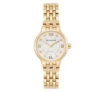 Miykon Relojes de plata y oro para mujer, pequeño y delicado reloj para mujer con cristales auténticos, pulsera de joyería para mujer pulida con iones, vidrio resistente a los arañazos, cuarzo japonés