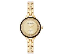 Miykon Relojes de plata y oro para mujer, pequeño y delicado reloj para mujer con cristales auténticos, pulsera de joyería para mujer pulida con iones, vidrio resistente a los arañazos, cuarzo japonés