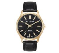 Miykon Relojes de vestir para hombre, clásico, ultrafino, analógico, minimalista, casual, con correa de piel auténtica, pulido con iones, cuarzo japonés, resistente al agua hasta 100 pies, Correa