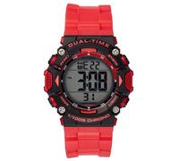 Miykon Relojes digitales para mujer, cronógrafo de alarma, temporizadores, hora dual, hora militar de 12/24 horas, luz de fondo, resistente al agua 100 m, 38 mm, modelo A3C07, Rojo -, Reloj digital