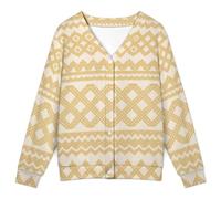 MIYMIYN Cárdigan de punto ligero con cuello en V para mujer, estilo retro, suave, abierto al frente, para ropa de abrigo informal y elegante, multicolor, S