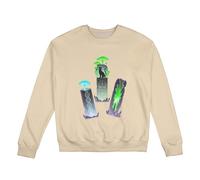 MIYMIYN Sudadera gráfica espeluznante para hombre, con estampado de lápida y gato negro, forro polar, cuello redondo, suéter cálido para noches de cine de terror, beige, M-5XL