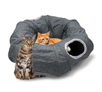 Miyoky Túnel para gatos de 3 maneras, tela catiónica duradera, plegable, transpirable, con alfombrilla de descanso, para todas las estaciones, forma de O, S, C, juguetes para gatos de interior y gatos