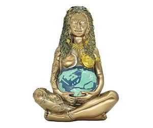 Miyolo Figura de Diosa Primordial Griega de la Madre de Gaia milenaria para decoración de la habitación del jardín del hogar Retro para Estante de Mesa de Altar, Bronce A02