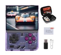 Miyoo Mini Plus, consola de juegos retro con tarjeta de memoria 64G, pantalla IPS de 3.5 pulgadas, batería de larga resistencia de 3000 mAh, con funda de almacenamiento, soporta más de 10000 juegos