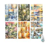 MiyouLuna 180 piezas de papel para álbumes de recortes de temporada, paquete de efemera de naturaleza para diarios y diarios de basura, kit de álbumes de recortes con cinta adhesiva