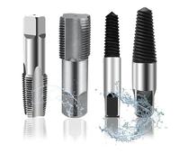 MIYUANGKJ Juego de 4 extractores de tornillos y machos de roscar para tubos, 1/2' y 3/4', extractor izquierdo, desatornillador profesional para trabajos de mantenimiento, válvula de grifo