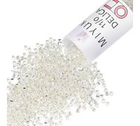 Miyuki DB041 - Cuentas de semillas Delica de 7,2 g, tamaño 11/0, cristal forrado en plata