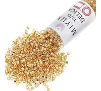Miyuki Delica - Cuentas de semillas de 11/0 pulgadas chapadas en oro de 24 quilates DB031, 7,2 gramos