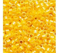 Miyuki DELICA - Cuentas de semillas Rocailles, tamaño 11/0, amarillo oscuro opaco Ab (# DB1572), Japón, cristal