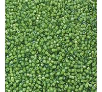 Miyuki DELICA - Cuentas de semillas Rocailles, tamaño 11/0, con forro blanco y verde claro Ab (# DB1786), Japón, cristal