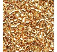 Miyuki DELICA - Cuentas Rocailles de 3 g, tamaño 11/0, chapadas en oro de 24 quilates (# DB0031), Japón, vidrio