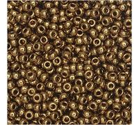 Miyuki Perlas de semillas redondas Tamaño 11/0 8,5 g metálico luz Bronce