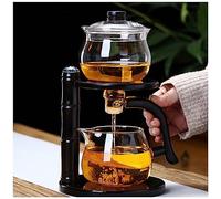 Miyxsin Kungfu - Juego de té mágico de vidrio, tetera magnética semiautomática con guía de agua, tetera mágica de vidrio resistente al calor con infusor, juego de té mágico perfecto para regalos de