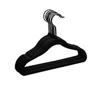 MIZGI Perchas de Terciopelo prémium para niños (Paquete de 50) con Ganchos Negros, ultradelgadas, para Ahorrar Espacio, Antideslizantes, para Faldas de niños, Pantalones de Vestir, Perchas de Ropa