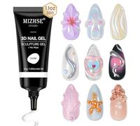 MIZHSE 3D Escultura de uñas Gel - 30 g Clear Solid Nail Glue Gel Press on Nails Rhinestone Glue Gel para 3D Nail Art Nail Art Nail Art Nail Glue Gel UV 5D en relieve Candy Gel DIY Esculpir