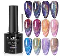 MIZHSE Universal Rainbow Cat Eye Gel Polish Holográfico 9D Cat Eye Nail Polish Sparkle Nail Gel Polish con lápiz magnético Barniz Nail Art Nail Slon Manicure 1 botella 0.3 fl oz (0.33fl.oz)