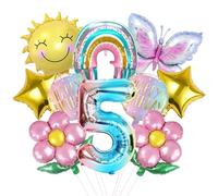 Mizijia 10 Piezas Globos Mariposa 5 Años Niño Niña, Globos de Cumpleaños Mariposa, Globos Decoracion Cumpleaños, Globos de Aluminio, Globos Decoracion para Fiesta de Cumpleaños Niños (5)