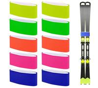mizikuu 10 PCS Correas de Esquí, Ajustable Ski Carrier Strap Transporte Bandas de Fijación de Esquí Cinta de Sujeción Esquí Bandas Accesorio para Snowboard Bastones de Esquí