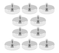 mizikuu 10 Piezas Imanes De Neodimio, Imanes Neodimio Potentes de 25 mm de Diámetro Con Rosca M5, 20kg Fuerza Adhesiva, Imanes Redondos De Neodimio, para Iluminación, Cámara, Herramientas y Equipo