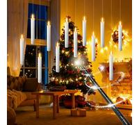 mizikuu 12 Piezas Velas Flotantes con Varita, Velas Mágicas con Control Remoto LED Floating Candles Sin Llama Velas Mágicas para Colgar Decoración de Bruja Regalos para Niños Navidad Halloween