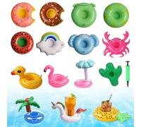 mizikuu 15 Piezas Soporte Inflable para Bebidas, Portavasos Junto a la Piscina Piscina Desmontable de Portavasos Accesorios de Piscina para Fiestas de Verano En La Piscina Playa