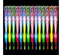 mizikuu 15 Piezas Varillas de Fibra Luminosa Light, Coloridas Barras Luminosas LED Fluorescentes Barritas con Pilas Brillante Conciertos 3 Modos de Luz LED Intermitentes per Discoteca Matrimonio